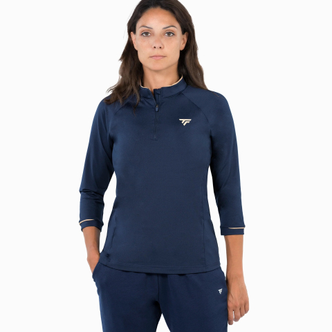 Lady Thermo Zip 3/4 Sleeves - Marine